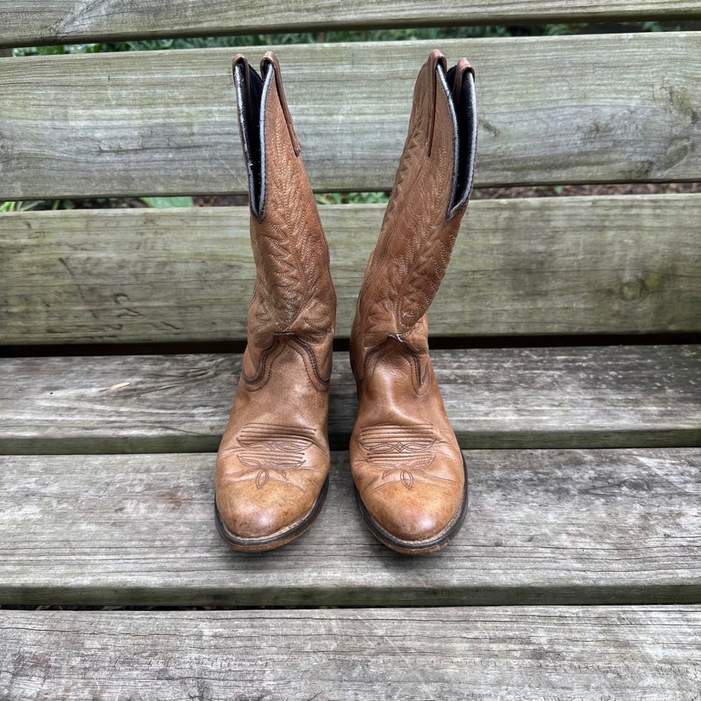 Laredo Western Cowboy Boots Style 51080 Abby Brown Leather Embroidered Size 6.5 - Picture 9 of 9